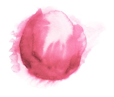 Handmade illustration of pink watercolor