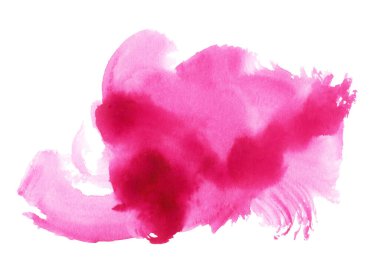 Handmade illustration of pink watercolor