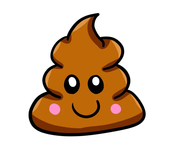 Digital Illustration Cartoon Poop — Stock Photo, Image