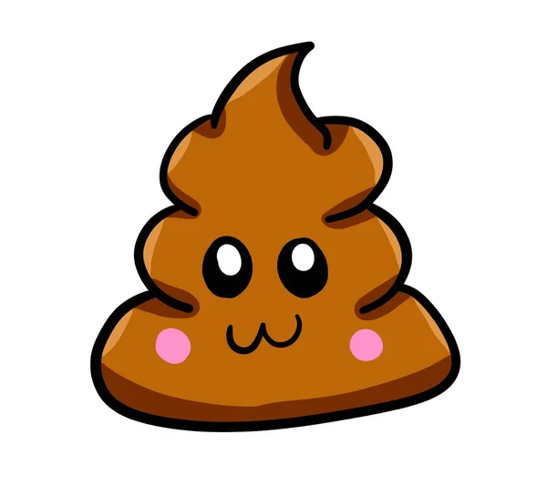 Digital Illustration Cartoon Poop — Stock Photo, Image