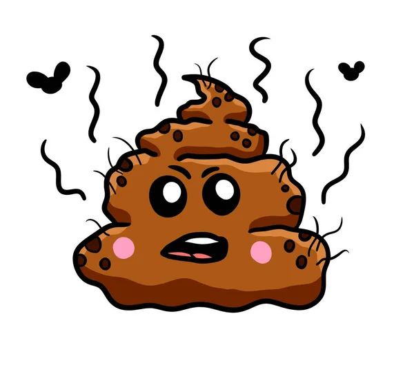 Digital Illustration Cartoon Poop — Stock Photo, Image