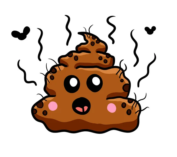 Digital Illustration Cartoon Poop — Stock Photo, Image