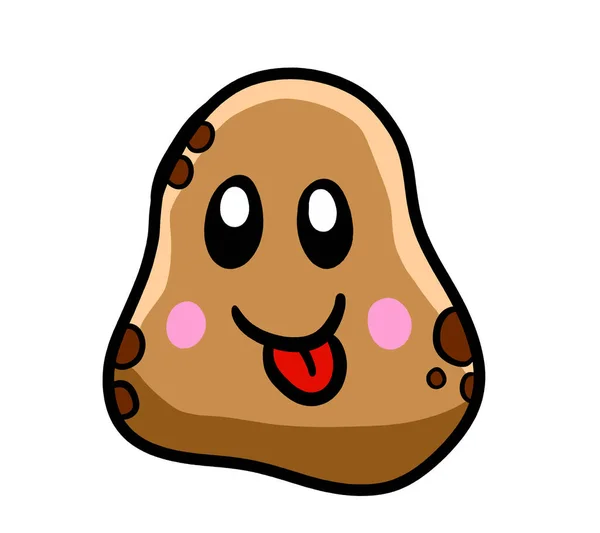 Ilustração Digital Emoticon Batata Desenho Animado — Fotografia de Stock