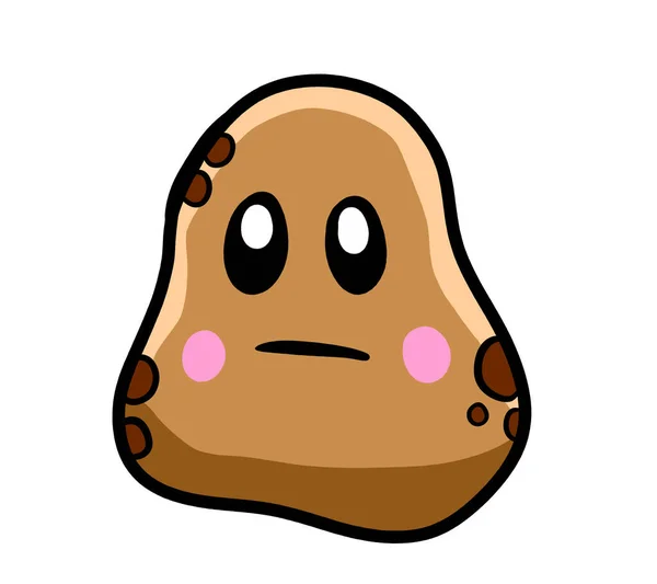 Digital Illustration Cartoon Potato Emoticon — Stock Photo, Image