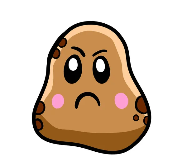 Digital Illustration Tecknad Potatis Emoticon — Stockfoto