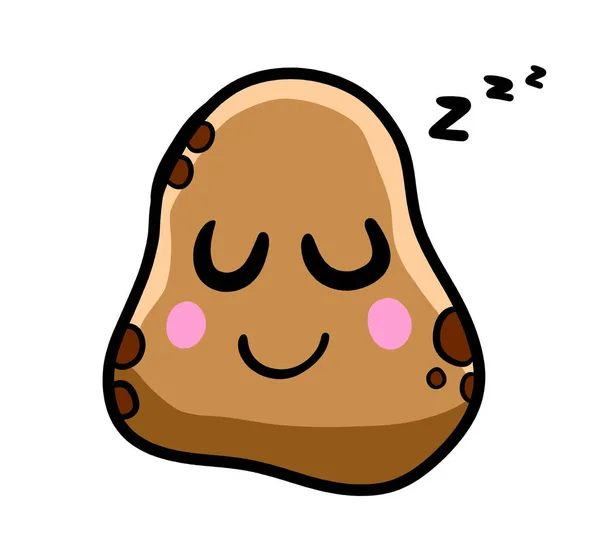 Digital Illustration Tecknad Potatis Emoticon — Stockfoto