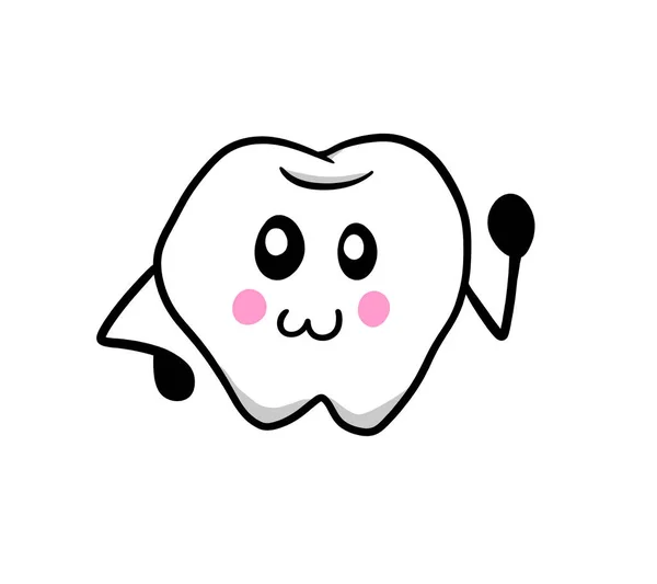 Digital Illustration Cartoon Tooth — Stock Photo, Image