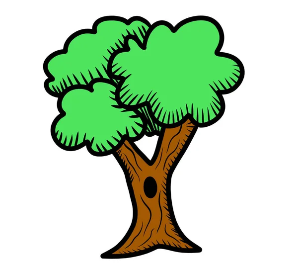 Ilustração Digital Doodle Árvore Grande — Fotografia de Stock