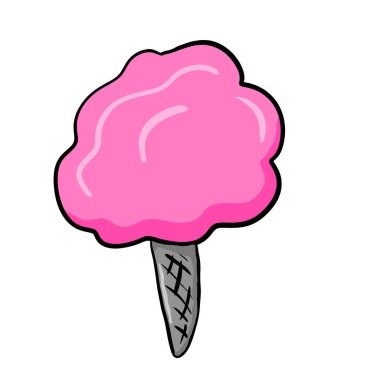 Pamuk şekerin dijital illüstrasyonu