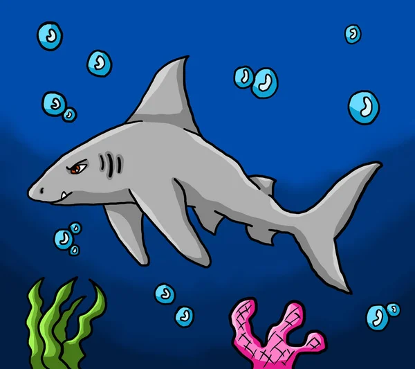 Ilustración Digital Tiburón —  Fotos de Stock
