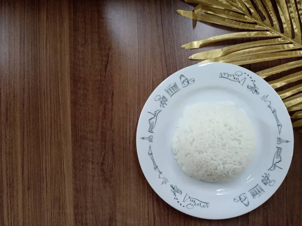 Foto Fue Tomada Desde Arriba Delicioso Pilaf Arroz Hay Espacio — Foto de Stock