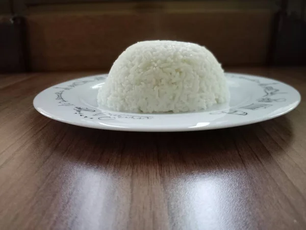 Yummy Rice Pilaf Wooden Table Looks Delicious Simple — Stock Photo, Image