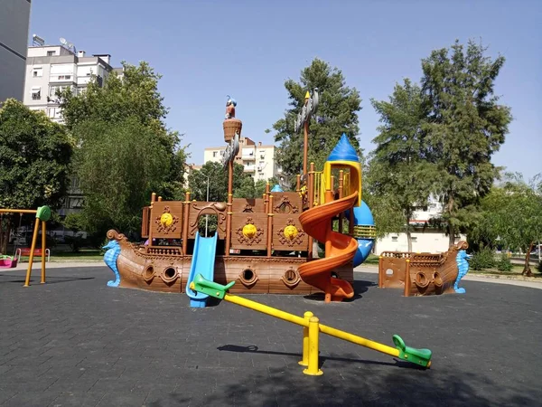 Children Playground Shape Colorful Ship — ストック写真