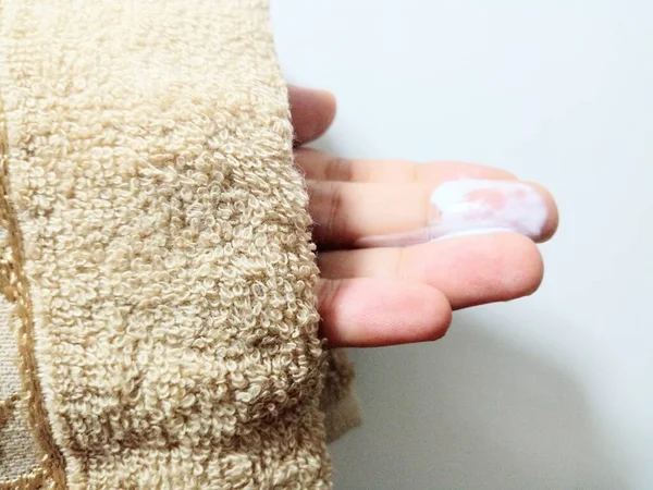 Lotion Hand Skincare Close View Lotion — Fotografia de Stock