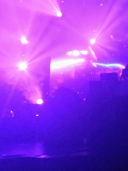 Concert Area Set Purple Spotlights Awesome Lights — Fotografia de Stock