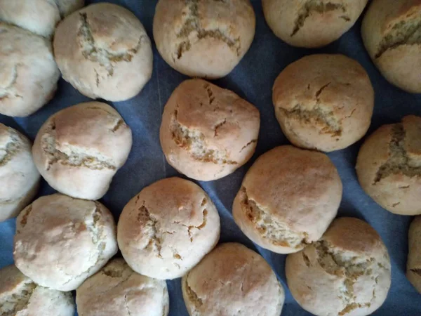 Cookies Made Flour Sugar Vanilla Baking Powder Egg Oil Tray — Stockfoto
