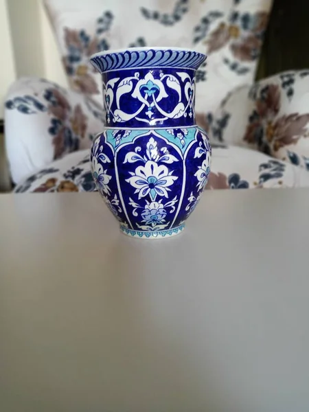 Kutahya Traditional Ceramic Vase Handmade Background Out Focus Background Blurred — Photo