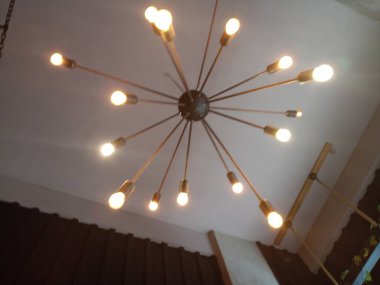 Sputnik chandelier. Modern chandelier. Great ambiance. Interior design.