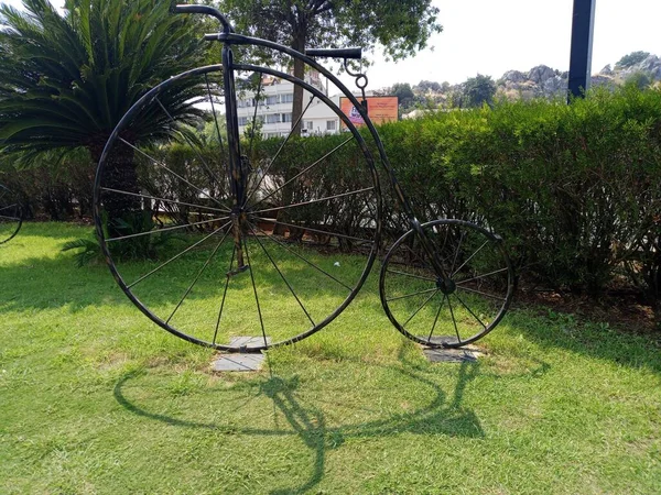 Iron bike garden decor. Public park of Marmaris.