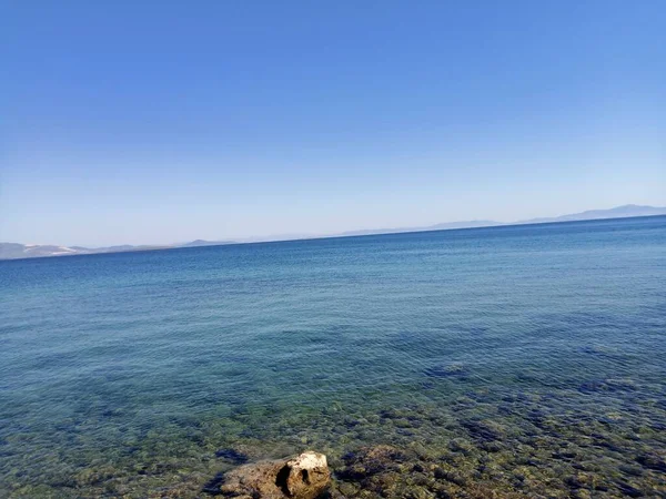 Nádherný Modrý Výhled Moře Oblohu Bay Didim Turkey — Stock fotografie