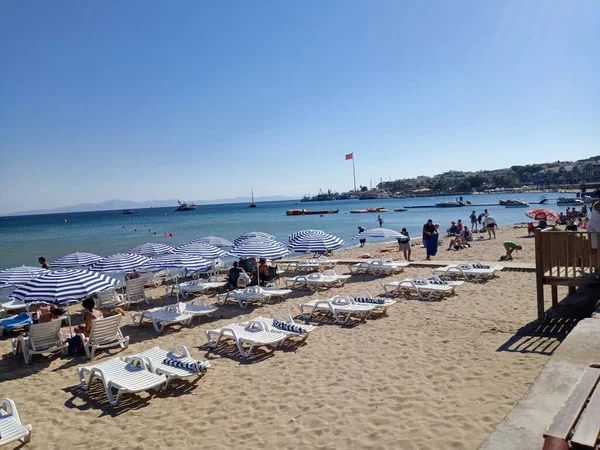 Strand Von Altinkum Didim Türkei Schönes Meer Und Himmel — Stockfoto