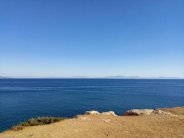 Altinkum Didim Вид Сверху Прекрасное Голубое Небо Море Вид Сверху — стоковое фото