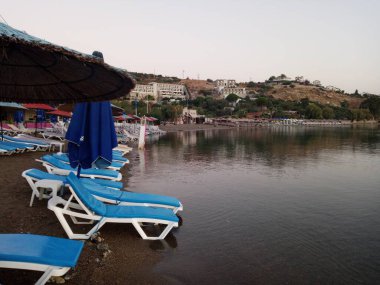 Marmaris-Türkiye 'deki Datca plaj deniz manzarası