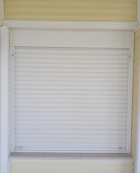 White Blinds Window Close — Stock Photo, Image