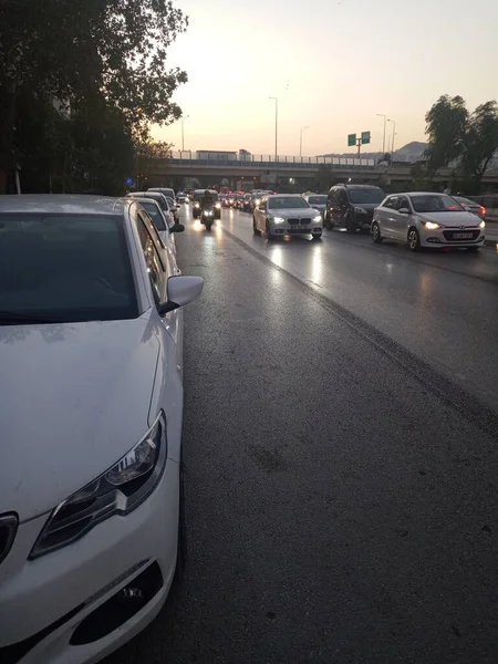 Traffic City Evening Time Bornova Izmir — Stock Photo, Image
