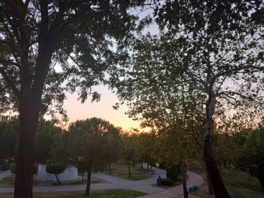 Akşamları güzel bir park manzarası.