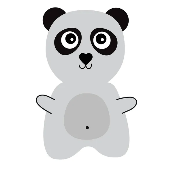 Söt Tecknad Randig Panda Tryckning För Barn Shirts Gratulationskort Affischer — Stock vektor