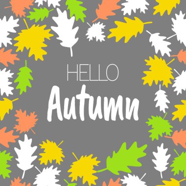 Merhaba sonbahar. Kutlama vektör illüstrasyon kartı.