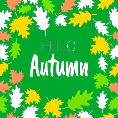 Merhaba sonbahar. Kutlama vektör illüstrasyon kartı.