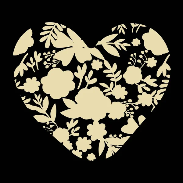 Carte Coeur Décorative Illustration Vecteur — Image vectorielle