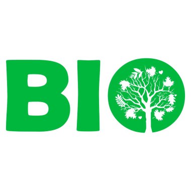 Vektör bio logosu. Vejetaryen, çiğ, sağlıklı gıda rozetleri, kafe, restoran ve ürün ambalajları için etiketler..