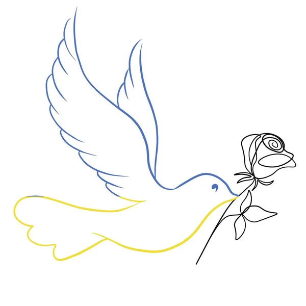 Symbol Peace Dove Bird — Stock Vector