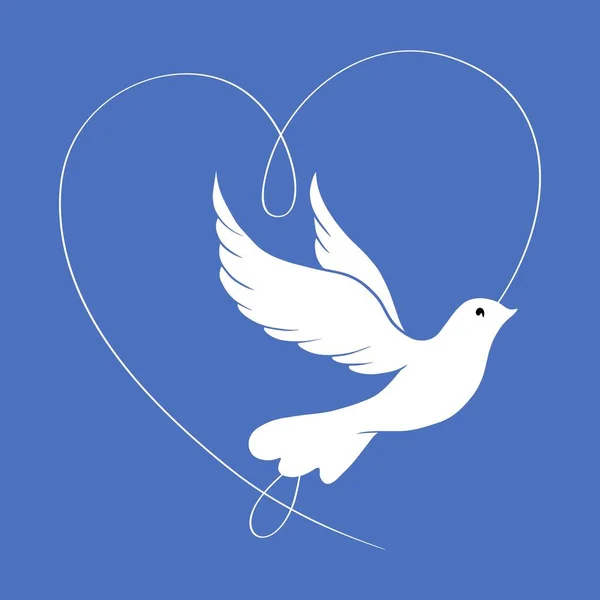 Barışın Sembolü Güvercin Kuşu — Stok Vektör