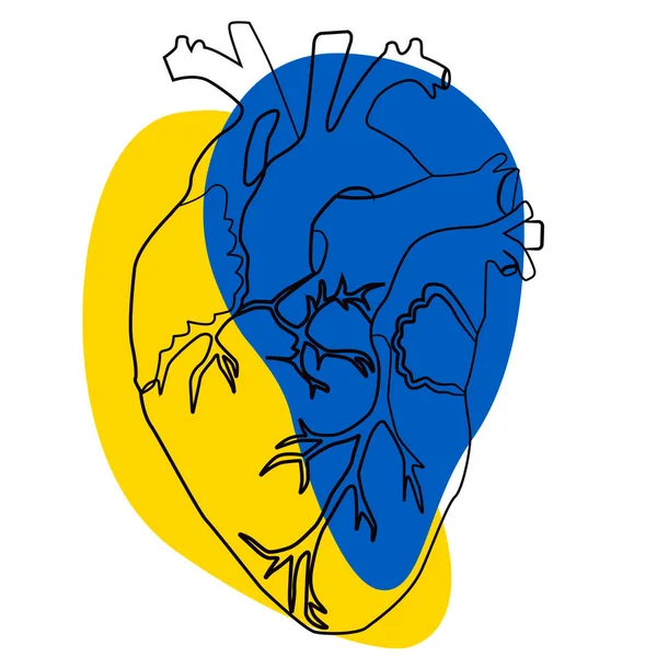 Γραμμικό Σχέδιο Της Καρδιάς Διανυσματική Απεικόνιση — Διανυσματικό Αρχείο