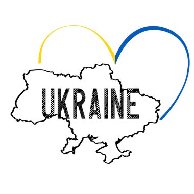 Ana hatlarıyla Ukrayna haritası. Vektör illüstrasyonu.