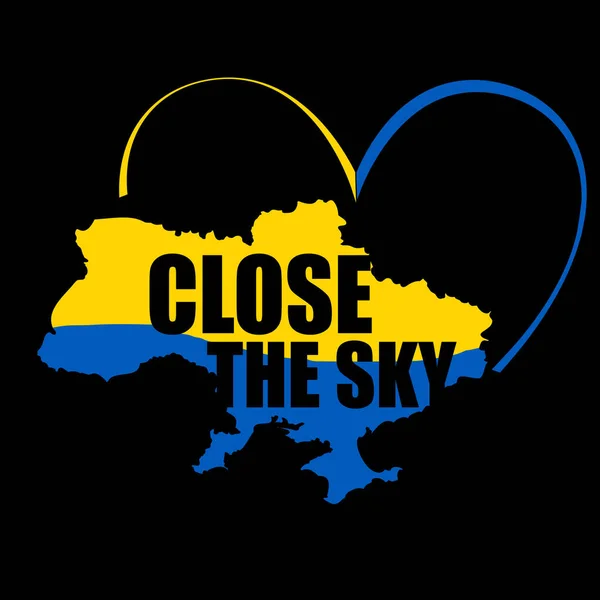 Zavřít Oblohu Ukrajinská Mapa Vektorová Ilustrace — Stockový vektor