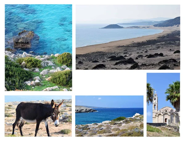 Bonita Tarjeta Postal Chipre Collage Fotos — Foto de Stock