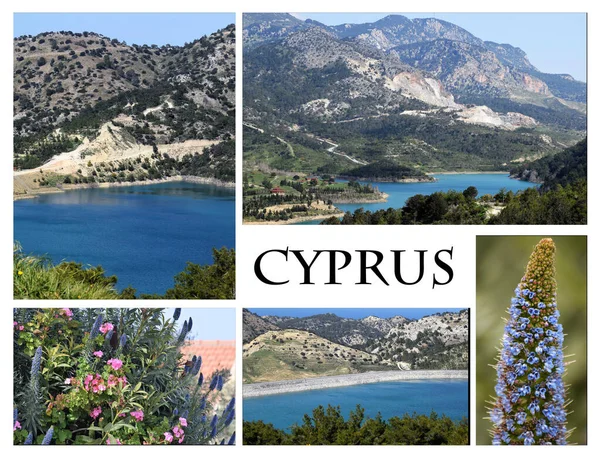 Bonita Tarjeta Postal Chipre Collage Fotos — Foto de Stock