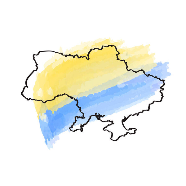 Outline Ukrainian map. Vector illustration.