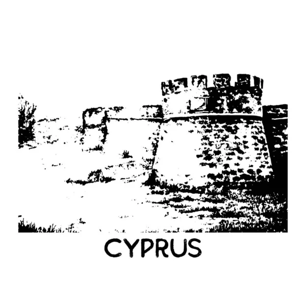 Hand Drawn Sketch Landmark Cyprus — Stockový vektor