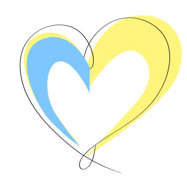  Mavi ve sarı kalbin ana hatları..