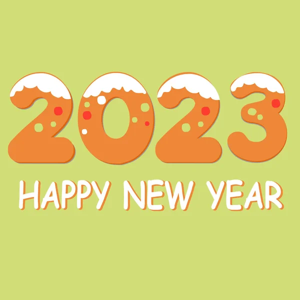 Gingerbread Gift Celebration New Year Card Vector Illustration 2023 — Διανυσματικό Αρχείο