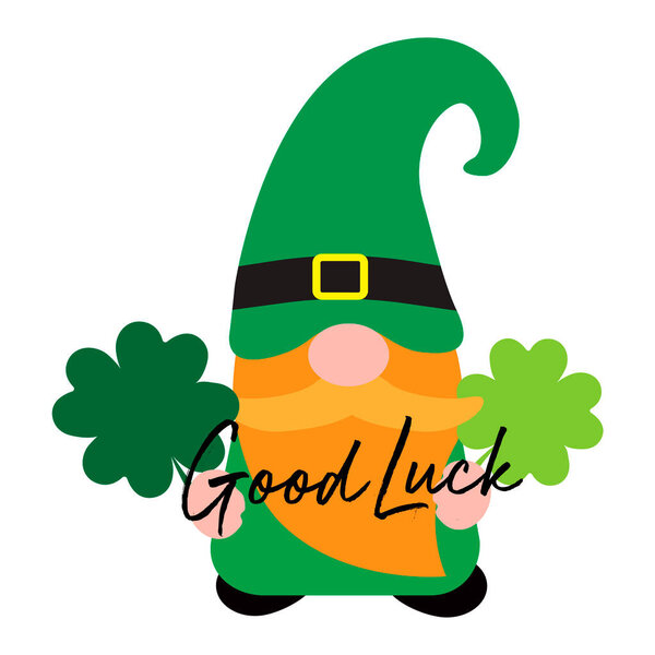 Green clover. Good Luck. illustration vector card.