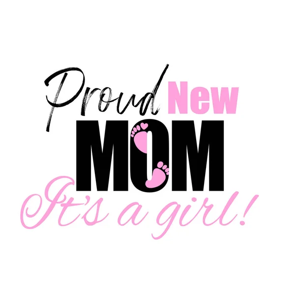 Proud New Mom Print Vector Illustration Art — Διανυσματικό Αρχείο