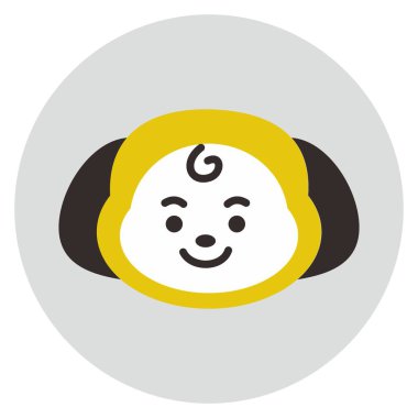 Icon Chimmy Character. A cute face cartoon. Suitable for smartphone wallpaper, prints, poster, flyers, greeting card, ect.