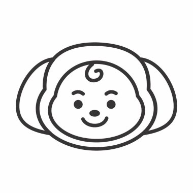 Icon Chimmy Character. A cute face cartoon. Suitable for smartphone wallpaper, prints, poster, flyers, greeting card, ect.